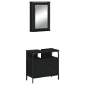 Ensemble de meubles salle de bain 2 pcs noir bois d'ingénierie