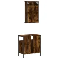 Ensemble de meubles de salle de bain 2 pcs Chêne fumé
