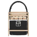 Lit mezzanine enfants et tunnel blanc/noir 90x200 cm pin massif
