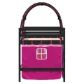 Lit mezzanine enfants avec tunnel rose 90x200cm bois pin massif