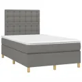 cadre de lit matelas LED gris foncé 120x190 cm tissu
