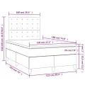 cadre de lit matelas LED gris foncé 120x190 cm tissu