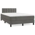 cadre de lit avec matelas LED gris foncé 120x190 cm