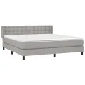 cadre de lit avec matelas Gris clair 160x200cm Tissu
