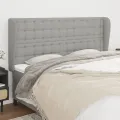 Tête de lit avec oreilles Gris clair 163x23x118/128 cm Tissu