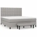 cadre de lit avec matelas Gris clair 160x200cm Tissu