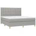 cadre de lit matelas et LED Gris clair 160x200 cm