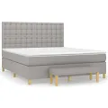 cadre de lit avec matelas Gris clair 160x200cm Tissu