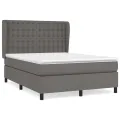 cadre de lit avec matelas Gris 140x200 cm Similicuir