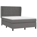 cadre de lit avec matelas Gris 140x200 cm Similicuir