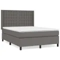 cadre de lit avec matelas Gris 140x190 cm Similicuir