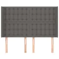 Tête de lit avec oreilles Gris 147x16x118/128 cm Similicuir