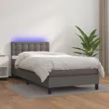 cadre de lit avec matelas et LED Gris 100x200 cm