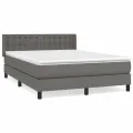 cadre de lit avec matelas Gris 140x190 cm Similicuir