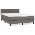 cadre de lit avec matelas Gris 140x190 cm Similicuir