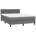cadre de lit avec matelas Gris 140x190 cm Similicuir