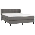 cadre de lit avec matelas Gris 140x200 cm Similicuir