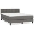 cadre de lit avec matelas Gris 140x200 cm Similicuir