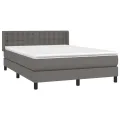 cadre de lit avec matelas Gris 140x200 cm Similicuir