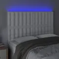Tête de lit à LED Blanc 144x5x118/128 cm Similicuir