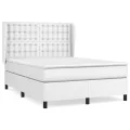 cadre de lit avec matelas Blanc 140x190cm Similicuir
