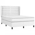 cadre de lit avec matelas Blanc 140x190cm Similicuir