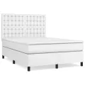 cadre de lit avec matelas Blanc 140x200cm Similicuir