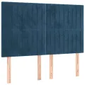 Cadre de lit avec tête de lit Bleu foncé 140x190 cm Velours