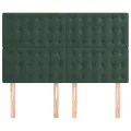 Têtes de lit 4 pcs Vert foncé 72x5x78/88 cm Velours