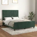 Cadre de lit avec tête de lit Vert foncé 140x190 cm Velours