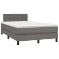 cadre de lit matelas LED gris 120x190 cm similicuir