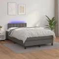 cadre de lit matelas LED gris 120x190 cm similicuir