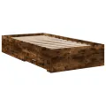 Cadre de lit et tiroirs chêne fumé 75x190 cm bois d'ingénierie