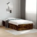 Cadre de lit et tiroirs chêne fumé 75x190 cm bois d'ingénierie