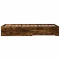 Cadre de lit et tiroirs chêne fumé 75x190 cm bois d'ingénierie