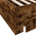 Cadre de lit et tiroirs chêne fumé 75x190 cm bois d'ingénierie