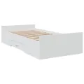 Cadre de lit avec tiroirs blanc 100x200 cm bois d'ingénierie