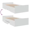 Cadre de lit avec tiroirs blanc 100x200 cm bois d'ingénierie