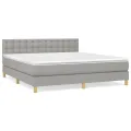 cadre de lit avec matelas Gris clair 160x200cm Tissu