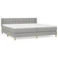 cadre de lit avec matelas Gris clair 160x200cm Tissu