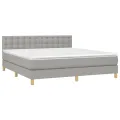 cadre de lit avec matelas Gris clair 160x200cm Tissu