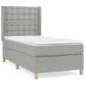 cadre de lit avec matelas Gris clair 80x200 cm Tissu