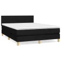 cadre de lit avec matelas Noir 140x190 cm Tissu