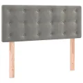 cadre de lit et matelas Gris clair 100x200cm Velours