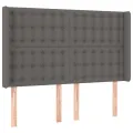 Tête de lit à LED Gris 147x16x118/128 cm Similicuir