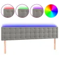 Tête de lit à LED Gris clair 160x5x78/88 cm Velours