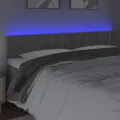 Tête de lit à LED Gris clair 160x5x78/88 cm Velours
