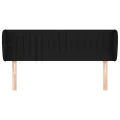 Tête de lit avec oreilles Noir 147x23x78/88 cm Tissu