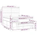 cadre de lit et matelas Gris clair 140x190cm Velours