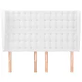 Tête de lit avec oreilles Blanc 147x23x118/128 cm Similicuir